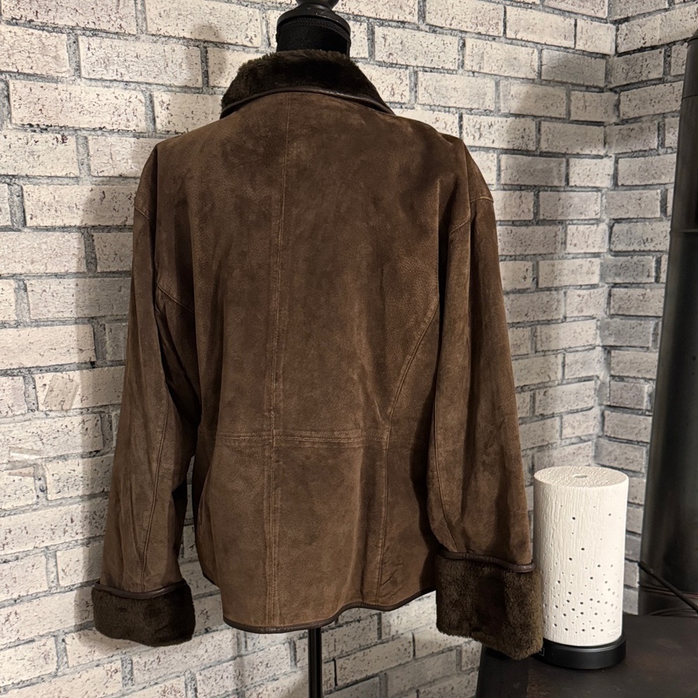 Vintage Brandon Thomas Chocolate Brown Genuine Leather Suede Jacket - Picture 8 of 10